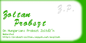 zoltan probszt business card